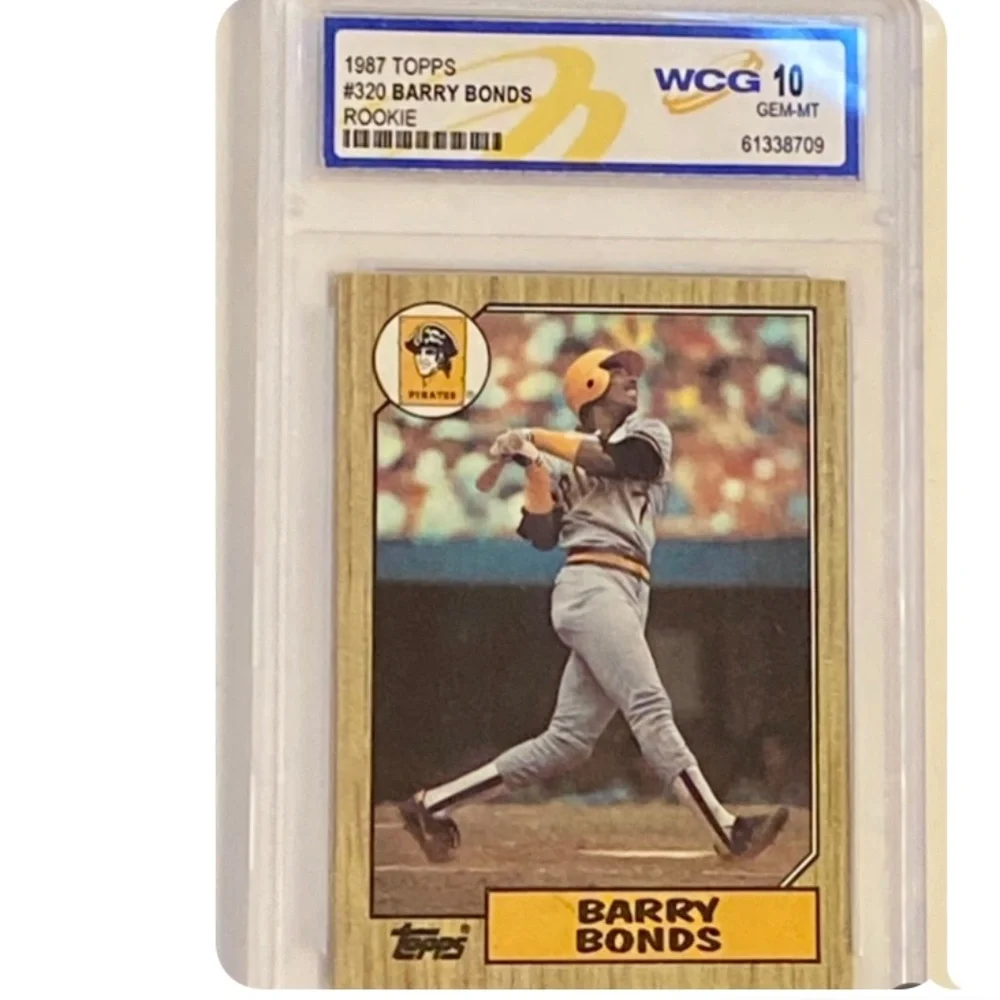 1987 Topps Barry Bonds rare 4 error card! Dot under leg, ink by B, 3 and 0  cut.
